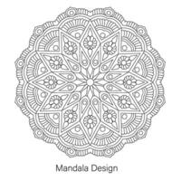 Erwachsene einfach Blumen- Mandala Design Färbung Buch Seite Vektor Datei