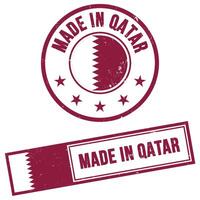 gemacht im Katar Briefmarke Zeichen Grunge Stil vektor