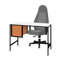 moderner leerer Schreibtisch für Homeoffice-Freiberufler mit Stuhltischschublade vektor