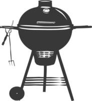 ai generiert Silhouette ein Grill Grill Versatz Raucher oben Nieder schwarz Farbe nur vektor