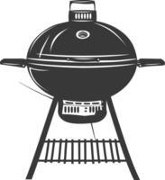 ai generiert Silhouette ein Grill Grill Versatz Raucher oben Nieder schwarz Farbe nur vektor