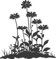 ai generiert Silhouette Aster Blume im das Boden schwarz Farbe nur vektor