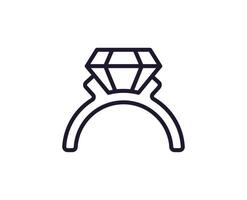 Diamant Konzept. Single Prämie editierbar Schlaganfall Piktogramm perfekt zum Logos, Handy, Mobiltelefon Apps, online Geschäfte und Netz Websites. Vektor Symbol isoliert auf Weiß Hintergrund.