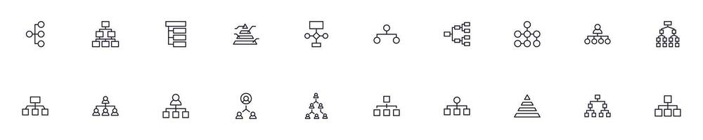 Hierarchie modern Netz Symbole zum Infografiken. einfach linear Illustration zum Apps, Websites, Infografiken vektor