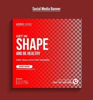 Fitness-Studio-Flyer Social-Media-Post und Web-Banner-Vorlage pro Download vektor