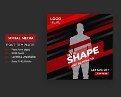 Fitness-Fitnessstudio-Flyer-Social-Media-Post und Web-Banner-Vorlage kostenloser Download vektor