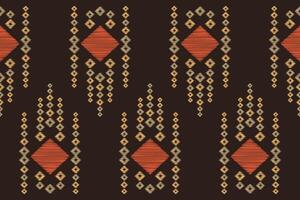 traditionell ethnisch Ikat Motiv Stoff Muster Hintergrund geometrisch .afrikanisch Ikat Stickerei ethnisch orientalisch Muster braun Hintergrund Hintergrund. abstrakt, Vektor, Illustration. Textur, Rahmen, Dekoration. vektor