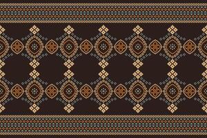 traditionell etnisk motiv ikat geometrisk tyg mönster korsa stitch.ikat broderi etnisk orientalisk pixel brun bakgrund. abstrakt, vektor, illustration. textur, halsduk, dekoration, tapeter. vektor