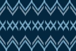 traditionell ethnisch Ikat Motiv Stoff Muster geometrisch Stil.afrikanisch Ikat Stickerei ethnisch orientalisch Muster Blau Hintergrund Hintergrund. abstrakt, Vektor, Illustration. Textur, Rahmen, Dekoration. vektor