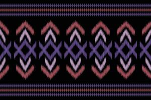 traditionell ethnisch Ikat Motiv Stoff Hintergrund Muster geometrisch .afrikanisch Ikat Stickerei ethnisch orientalisch Muster schwarz Hintergrund Hintergrund. abstrakt, Vektor, Illustration. Textur, Rahmen, Dekoration. vektor