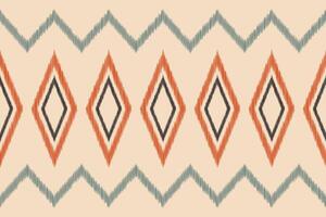 traditionell ethnisch Ikat Motiv Stoff Muster Hintergrund geometrisch .afrikanisch Ikat Stickerei ethnisch Muster braun Sahne Hintergrund Hintergrund. abstrakt, Vektor, Illustration. Textur, Rahmen, Dekoration. vektor