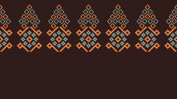traditionell ethnisch Motive Ikat geometrisch Stoff Muster Kreuz Stich.ikat Stickerei ethnisch orientalisch Pixel braun Hintergrund. abstrakt, vektor, illustration. Textur, Schal, Dekoration, Tapete. vektor