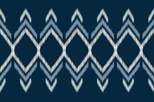 traditionell ethnisch Ikat Motiv Stoff Muster geometrisch Stil.afrikanisch Ikat Stickerei ethnisch orientalisch Muster Blau Hintergrund Hintergrund. abstrakt, Vektor, Illustration. Textur, Rahmen, Dekoration. vektor