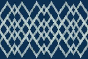 traditionell ethnisch Ikat Motiv Stoff Muster geometrisch Stil.afrikanisch Ikat Stickerei ethnisch orientalisch Muster Blau Hintergrund Hintergrund. abstrakt, Vektor, Illustration. Textur, Rahmen, Dekoration. vektor