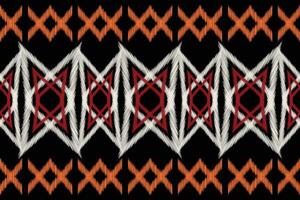 traditionell etnisk ikat motiv tyg bakgrund mönster geometrisk .afrikansk ikat broderi etnisk orientalisk mönster svart bakgrund tapet. abstrakt, vektor, illustration.texture, ram, dekoration. vektor