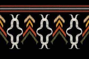traditionell etnisk ikat motiv tyg bakgrund mönster geometrisk .afrikansk ikat broderi etnisk orientalisk mönster svart bakgrund tapet. abstrakt, vektor, illustration.texture, ram, dekoration. vektor
