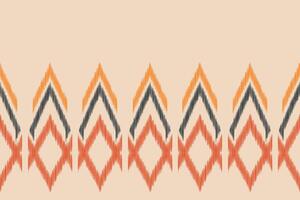 traditionell ethnisch Ikat Motiv Stoff Muster Hintergrund geometrisch .afrikanisch Ikat Stickerei ethnisch Muster braun Sahne Hintergrund Hintergrund. abstrakt, Vektor, Illustration. Textur, Rahmen, Dekoration. vektor