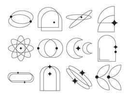 minimalistisch Monoline gestalten elemen ornamen Dekoration vektor