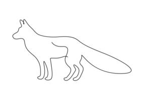 kontinuierlich einer Linie Zeichnung von süß Fuchs Vektor Illustration