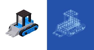 grävmaskin projekt för skriva ut och dekoration. vektor ClipArt.