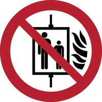 tun nicht verwenden Aufzug im das Veranstaltung von Feuer iso Verbot Symbol vektor