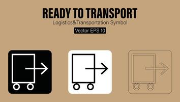 bereit zu Transport Logistik und Transport Symbol vektor