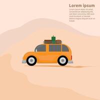 Illustration von ein Wagen. Urlaub Transport Vektor Illustration