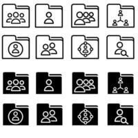 användare ikon vektor uppsättning. data arkiv illustration tecken samling. databas symbol. användare data logotyp.