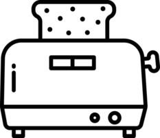 Toast Hersteller Gliederung Vektor Illustration