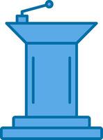 podium fylld blå ikon vektor