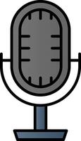 studio mikrofon linje fylld lutning ikon vektor