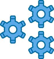 Getriebe gefüllt Blau Symbol vektor