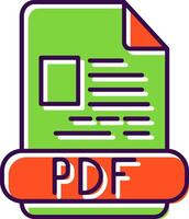 pdf fylld ikon vektor
