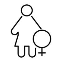 feminin Gliederung dünn Symbol Vektor Design gut zum Webseite und Handy, Mobiltelefon App. Mann Geschlecht Symbol