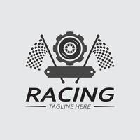 Rennen und Geschwindigkeit Logo Symbol Vektor Rennen Flagge Rennen Illustration Logo Design