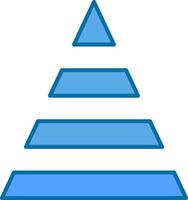 Pyramide gefüllt Blau Symbol vektor