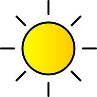 Sonne Linie gefüllt Gradient Symbol vektor