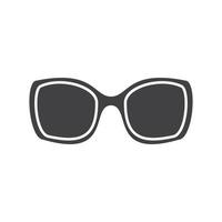 kvinnors solglasögon glyfikon. siluett symbol. negativt utrymme. vektor isolerade illustration