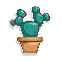 Hand zeichnen Kaktus Pflanze Karikatur eben Design vektor