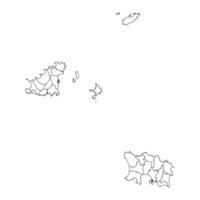 kanal öar Karta med administrativ divisioner. vektor illustration.