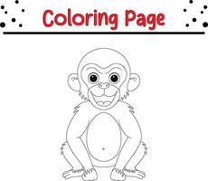 süß Affe Färbung Seite zum Kinder vektor