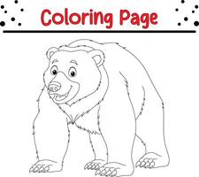 söt Björn färg sida för ungar. djur- färg bok vektor