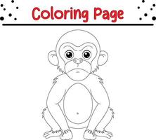 süß Affe Färbung Seite zum Kinder vektor