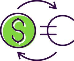 Geld Austausch gefüllt Symbol vektor