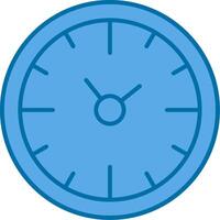 Uhr Zeit gefüllt Blau Symbol vektor