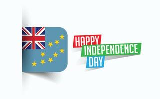 glücklich Unabhängigkeit Tag von Tuvalu Vektor Illustration, National Tag Poster, Gruß Vorlage Design, eps Quelle Datei