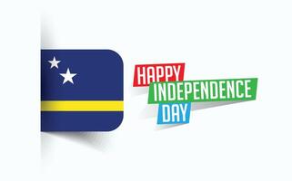 glücklich Unabhängigkeit Tag von Curacao Vektor Illustration, National Tag Poster, Gruß Vorlage Design, eps Quelle Datei