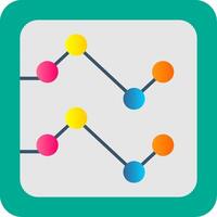 linje Diagram platt lutning ikon vektor