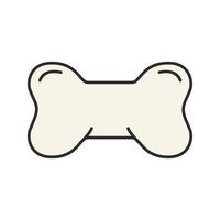 Symbol für die Farbe des Hundeknochenspielzeugs. Kauspielzeug. isolierte Vektorillustration