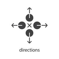 Richtungssymbol für Glyphe. Silhouette-Symbol. abstrakte Metapher. negativer Raum. isolierte Vektorgrafik vektor